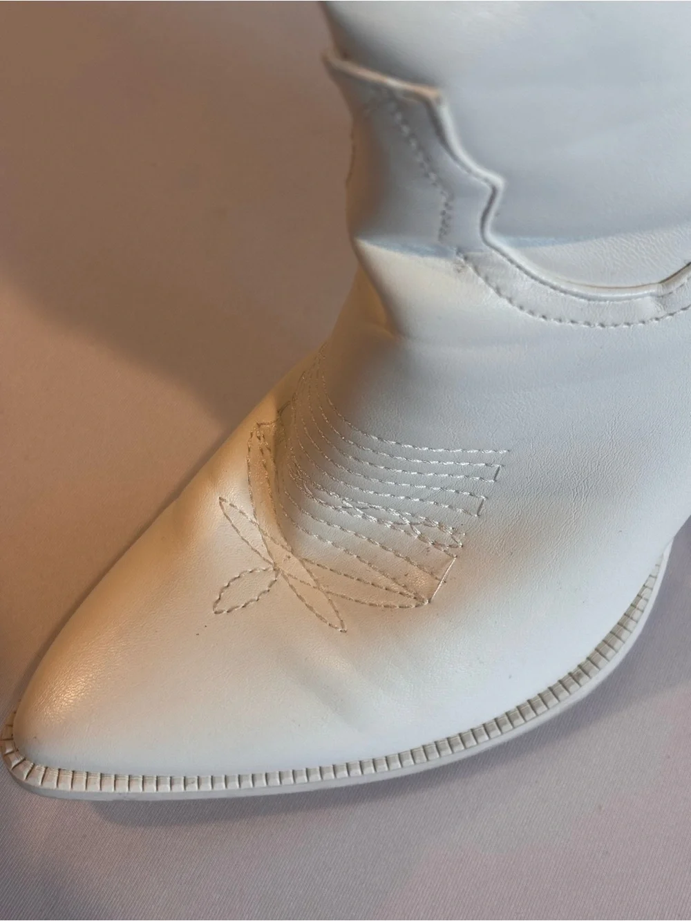 ISNOM Nordstrom White‎ Over-the-Knee Western Block Heel Cowgirl Boot Size 9
